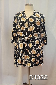 Floral Button dress with belt