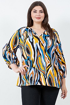 V NECK LONG SLEEVE BLOUSE