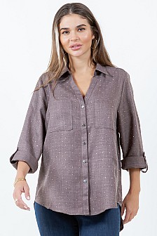 Hot fix button down shirt