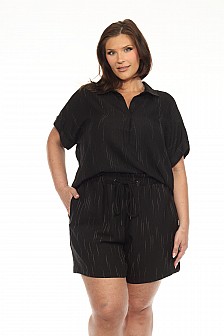 SHORTS WITH ELASTIC WAIST BAND AND FRONT TIE