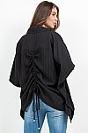 BUTTON DOWN BLOUSE W/ SPAGHETTI BACK DETAIL