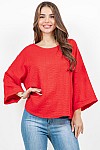 3/4 SLEEVES ROUND NECK TOP