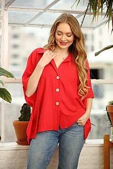 BUTTON DOWN BLOUSE WITH SPAGHETTI BACK TIE