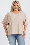 TOP W/ SMOCKING SLEEVES