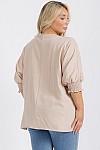 TOP W/ SMOCKING SLEEVES