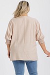 TOP W/ SMOCKING SLEEVES