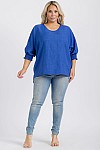 TOP W/ SMOCKING SLEEVES