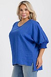 TOP W/ SMOCKING SLEEVES