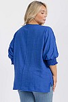 TOP W/ SMOCKING SLEEVES