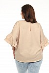 ROUND NECK TOP W/ DOUBLE RUFFLE SLEEVES