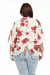 BUTTON DOWN BLOUSE W/ SPAGHETTI BACK DETAIL