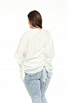 BUTTON DOWN BLOUSE W/ SPAGHETTI BACK DETAIL