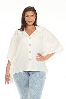BUTTON DOWN BLOUSE WITH SPAGHETTI BACK TIE