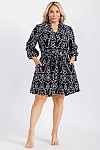 BUTTON DRESS W/ BELT.