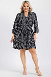 BUTTON DRESS W/ BELT.