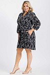 BUTTON DRESS W/ BELT.