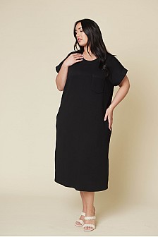 SHORT SLEEVES MIDI DRESS