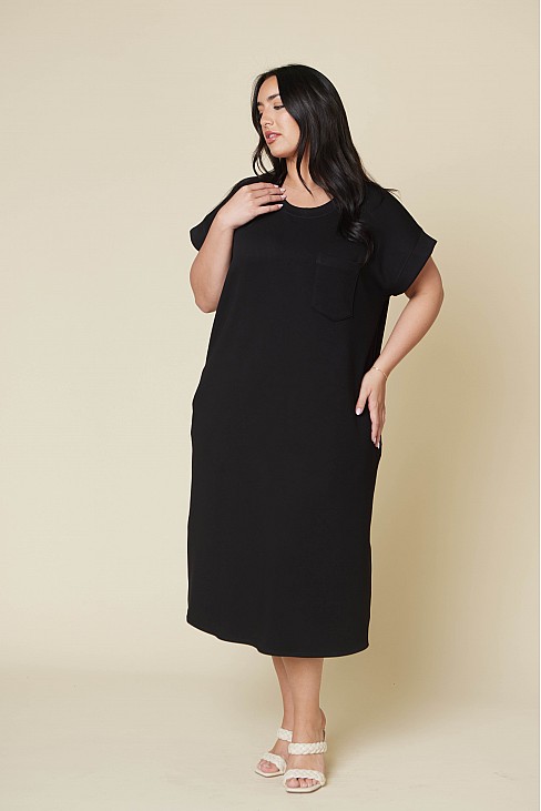 SHORT SLEEVES MIDI DRESS