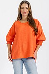 TOP W/ SMOCKING SLEEVES
