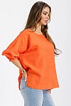TOP W/ SMOCKING SLEEVES