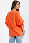 TOP W/ SMOCKING SLEEVES