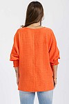 round neck smocking sleeve top