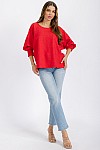TOP W/ SMOCKING SLEEVES