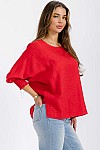 TOP W/ SMOCKING SLEEVES