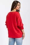 TOP W/ SMOCKING SLEEVES