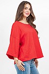 3/4 SLEEVES ROUND NECK TOP