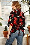 BUTTON DOWN BLOUSE W/ SPAGHETTI BACK DETAIL