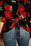 BUTTON DOWN BLOUSE W/ SPAGHETTI BACK DETAIL