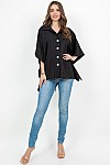 BUTTON DOWN BLOUSE W/ SPAGHETTI BACK DETAIL