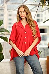 BUTTON DOWN BLOUSE W/ SPAGHETTI BACK DETAIL
