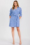 BUTTON DRESS W/ BELT.