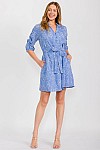 BUTTON DRESS W/ BELT.