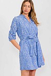 BUTTON DRESS W/ BELT.