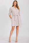 BUTTON DRESS W/ BELT.