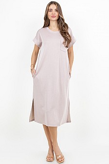 SHORT SLEEVES MIDI DRESS