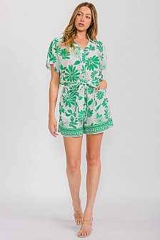 Collared Romper with belt 