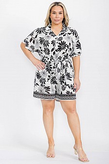 Collared Romper with belt 