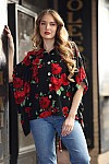 BUTTON DOWN BLOUSE W/ SPAGHETTI BACK DETAIL