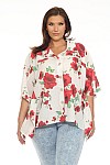 BUTTON DOWN BLOUSE W/ SPAGHETTI BACK DETAIL