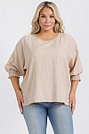 TOP W/ SMOCKING SLEEVES