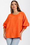 TOP W/ SMOCKING SLEEVES