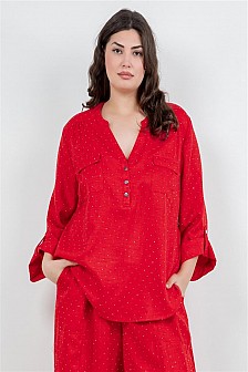 3/4 SLEEVES TOP W/ FRONT POCKETS