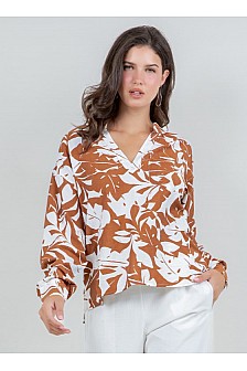 LONG SLEEVES BLOUSE W/ FRONT PLACKET