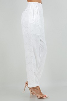 PANTS W/ ELASTIC WAIST AND FRONT POCKETS