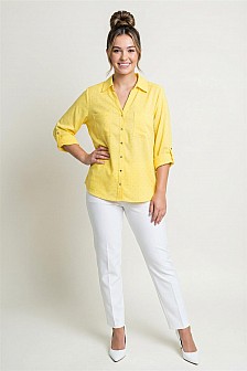 BUTTON DOWN SHIRT W/ SLEEVE TABS