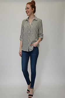 BUTTON DOWN COLLAR SHIRT W/ SLEEVES TABS
